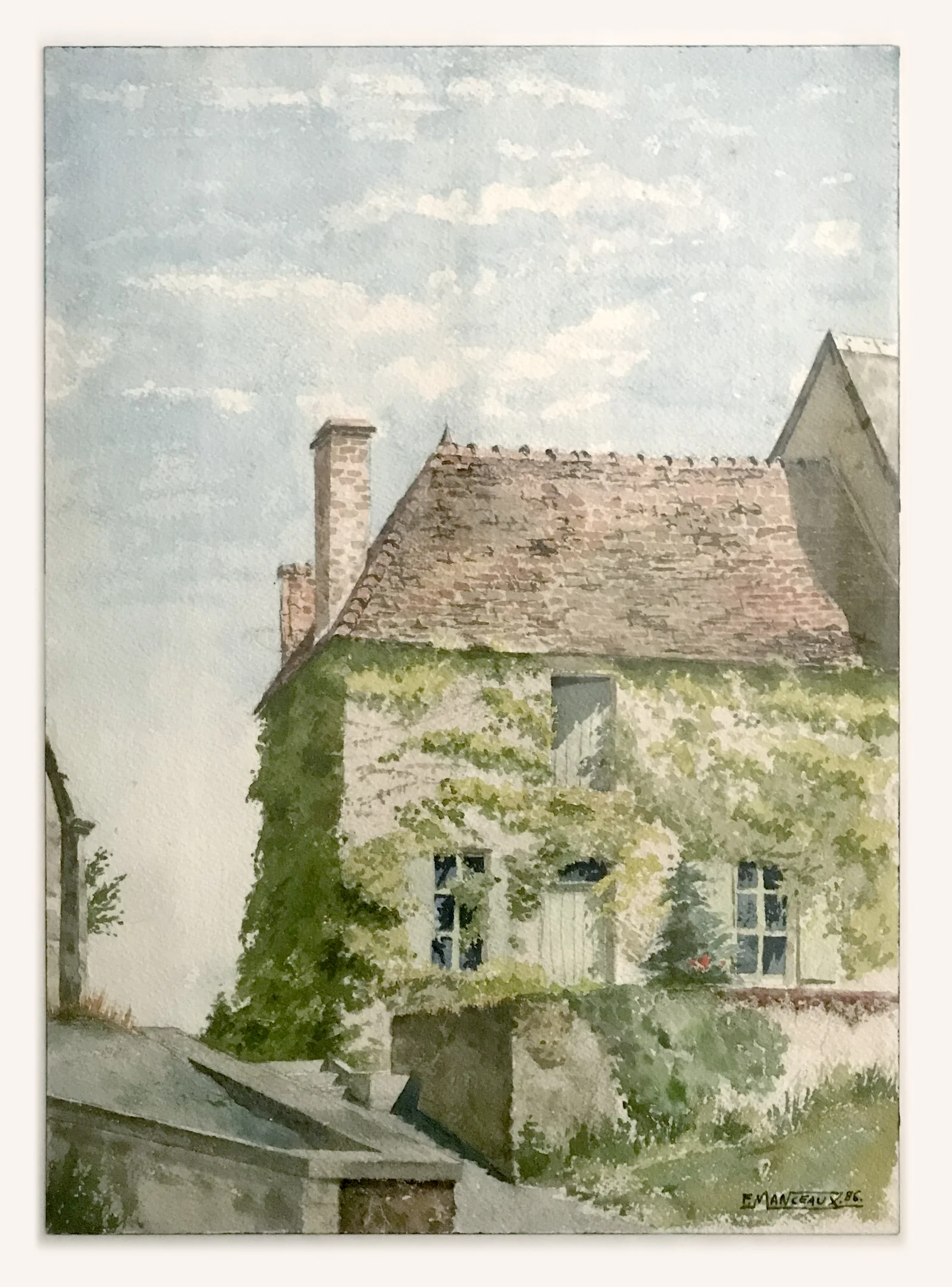 La Place de l'église à Thollet