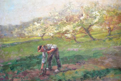 Laboureur au printemps