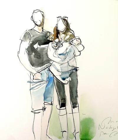 Portrait de Gautier, Nadège et Paul en 2015 à Monthlery