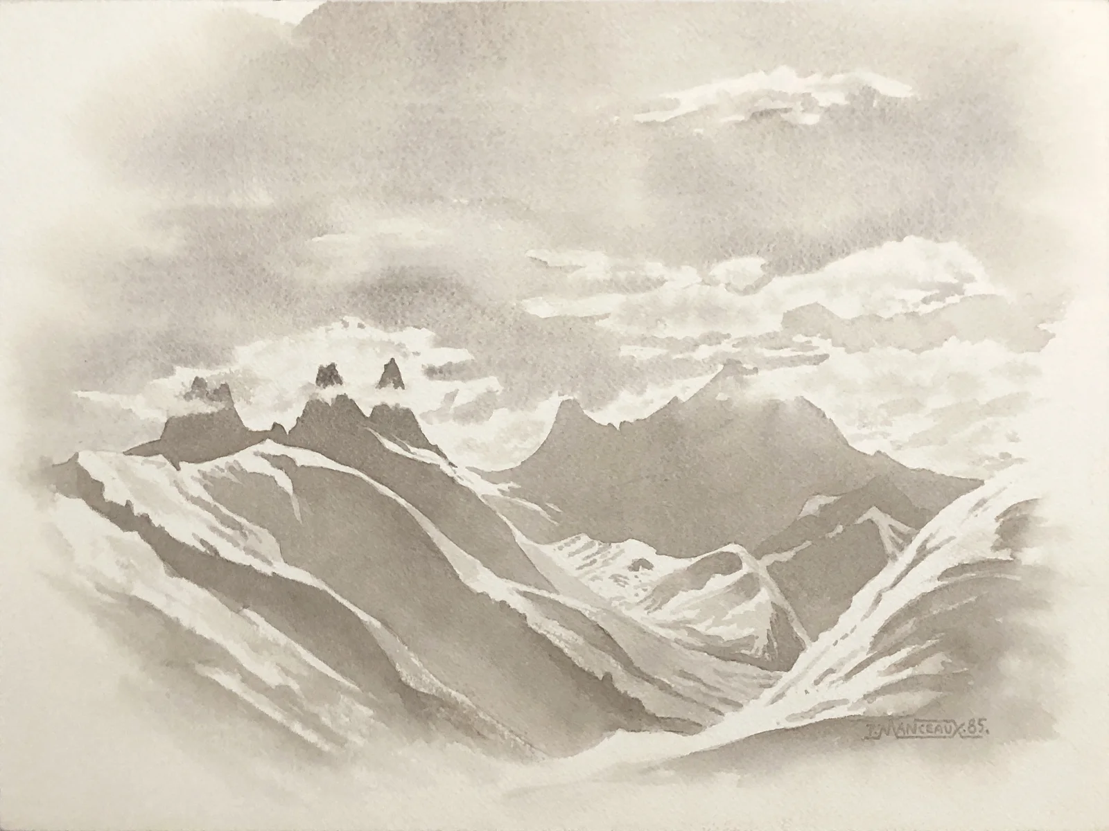 Brume lumineuse sur les montagnes pyrénéennes