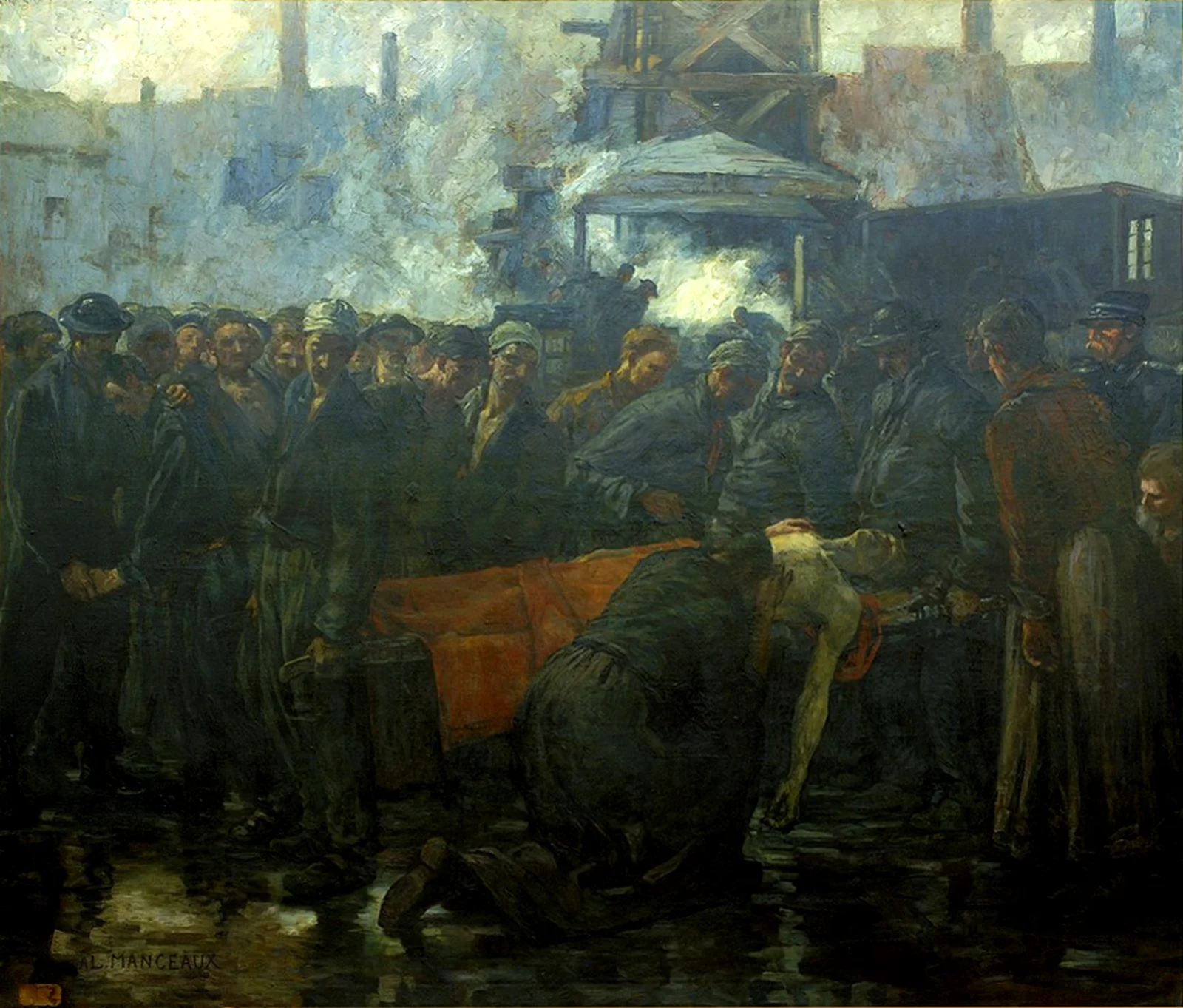 Le deuil au Pays noir, Médaille d'or de peinture Salon 1921