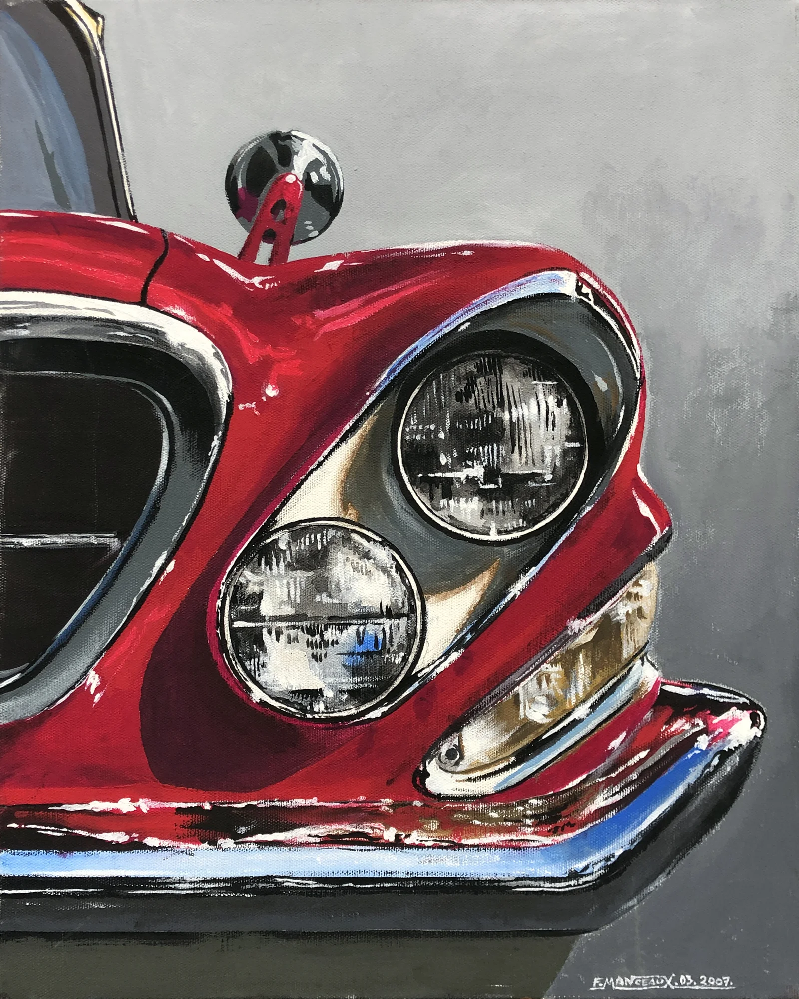Voiture américaine rouge (détail)