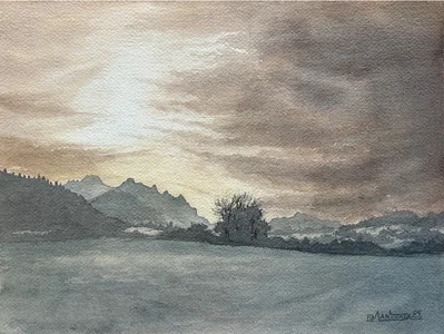 Le Chablais dans la brume, côté Vinzier