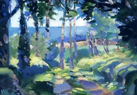 Le Raluzet à Plougrescant, et série des petites gouaches de bord de mer, dans les Côtes d'Armor