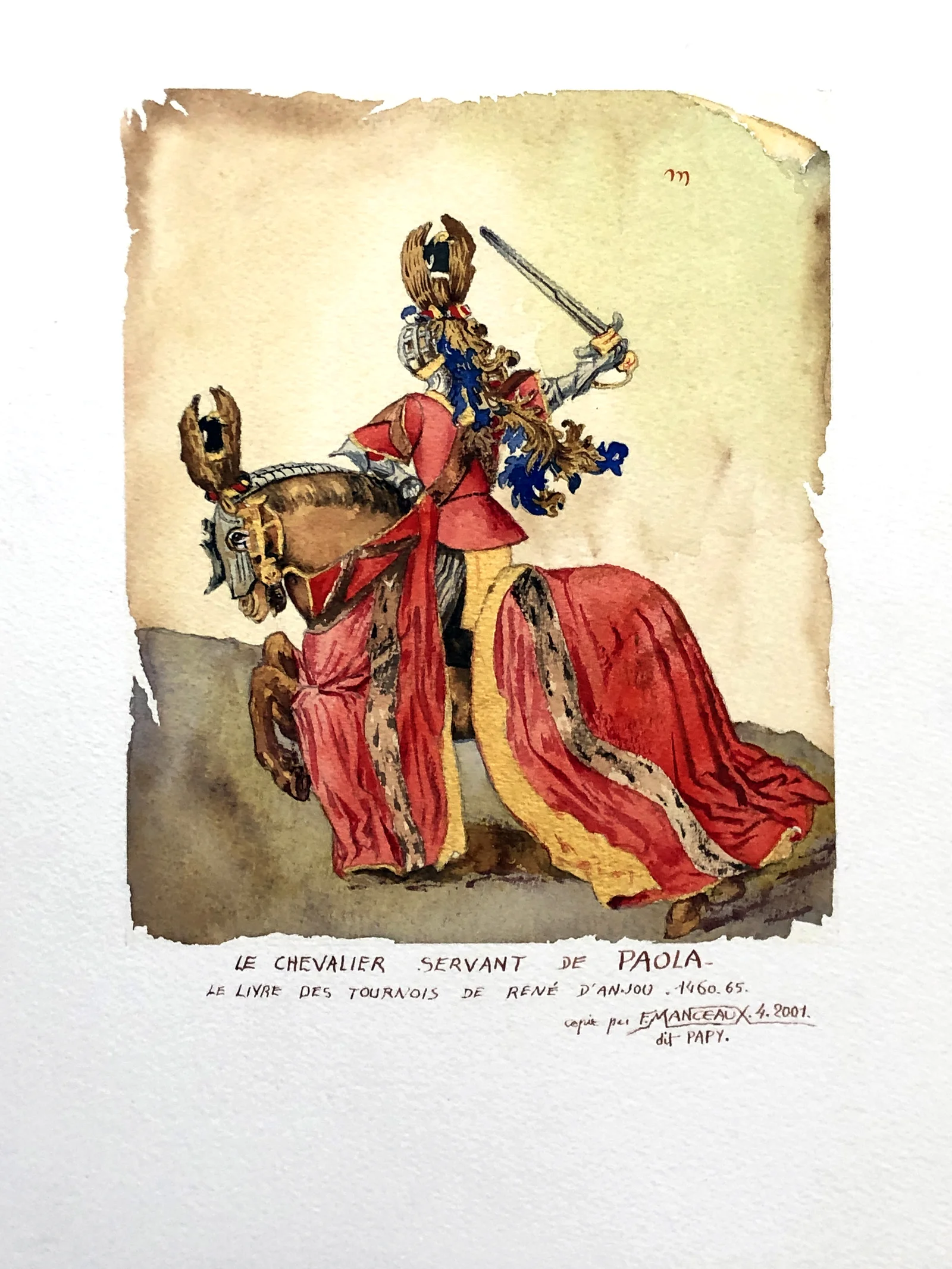 Le Chevalier servant de Paola, le Livre des tournois de René d'Anjou, 1460