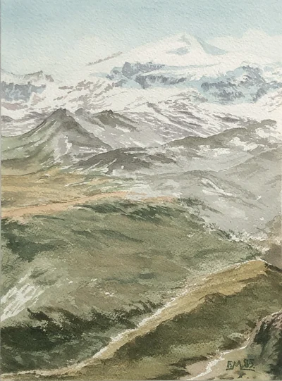 Alpages et montagne enneigée