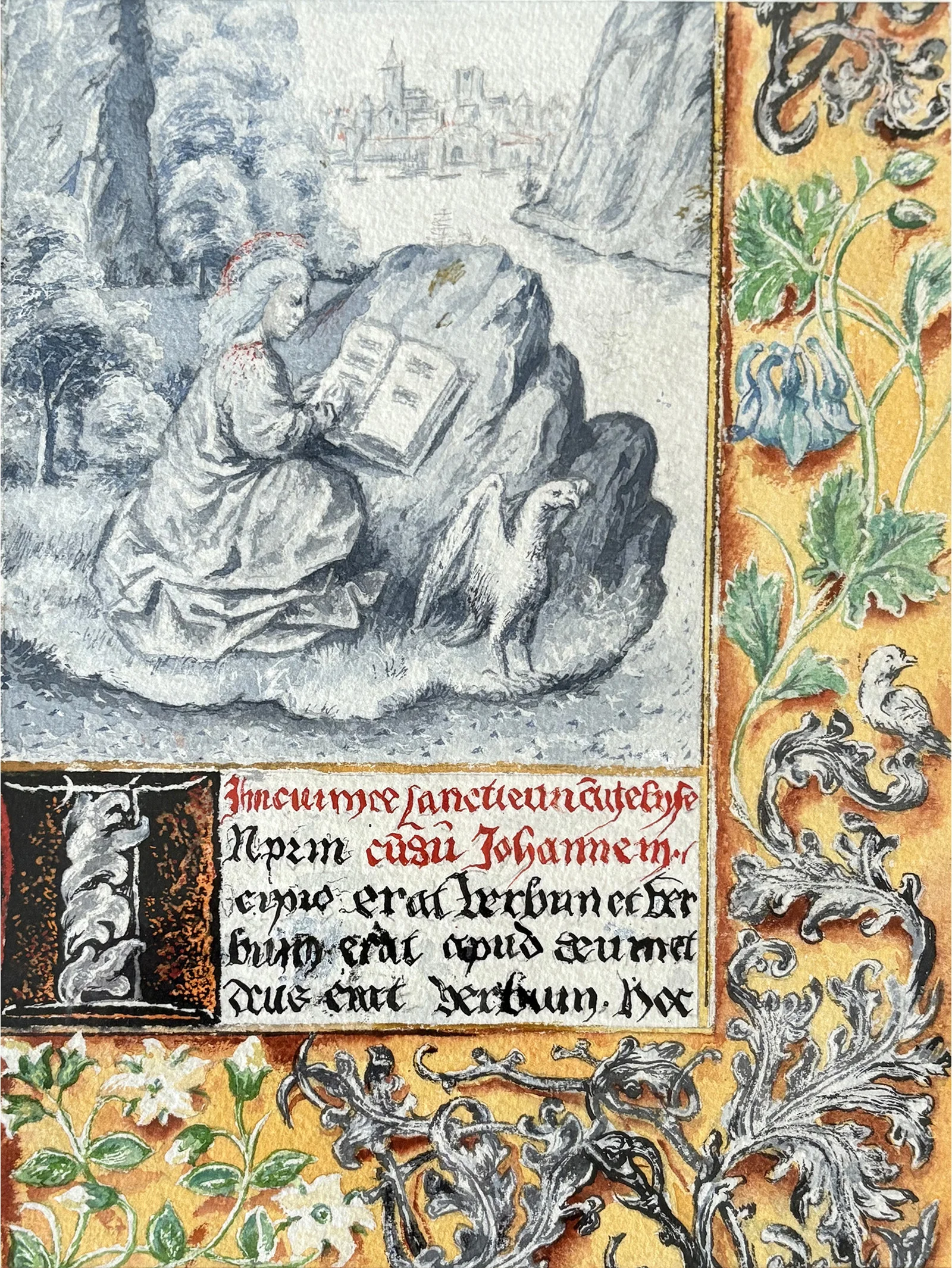 Enluminure au cadre doré