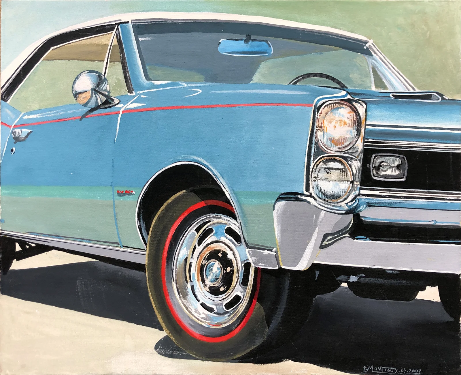 Voiture américaine bleue (détail)