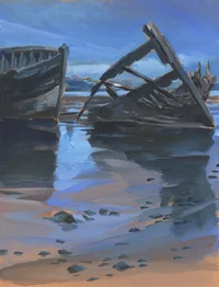 La barque échouée, série du cimetière des bateaux de Beg ar Vilin à Plougrescant