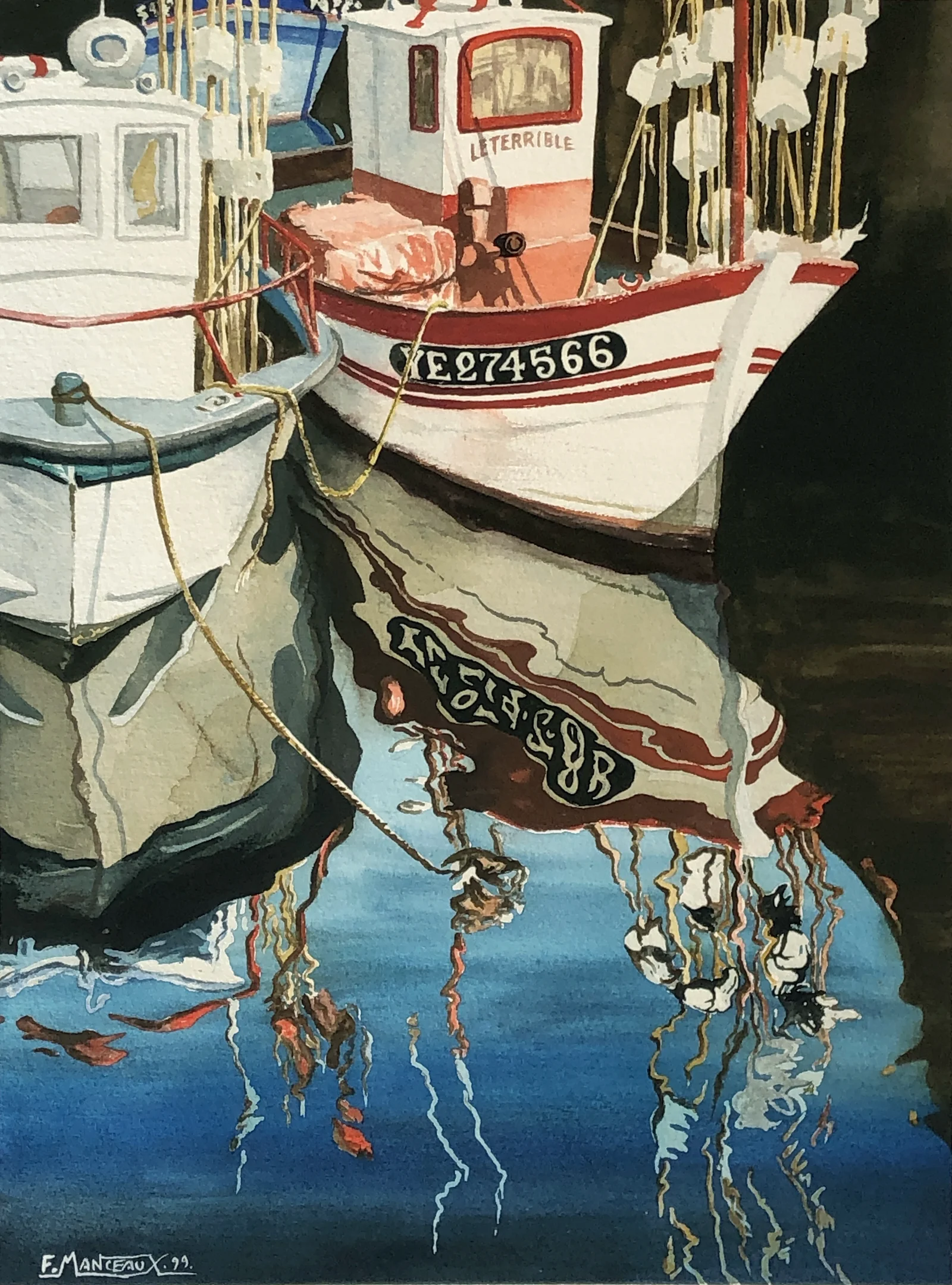 Bateaux de pêche au moullage au port