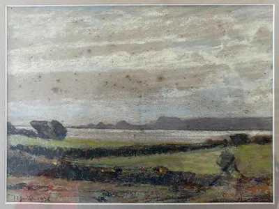 Bord de mer, haies et silhouette