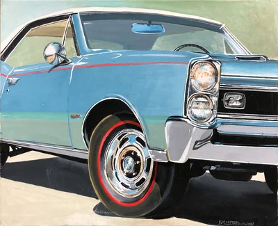 Voiture américaine bleue (détail)