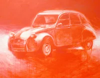 2 chevaux rouge