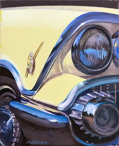 Voiture américaine jaune (détail)