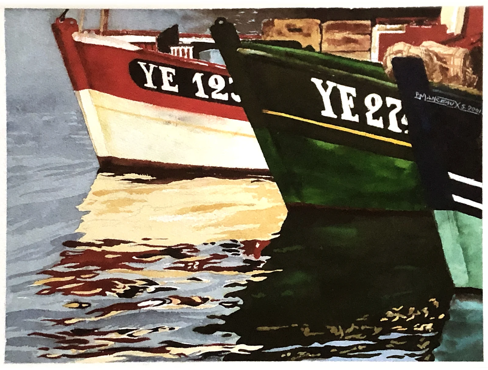 Reflets des bateaux de pêche