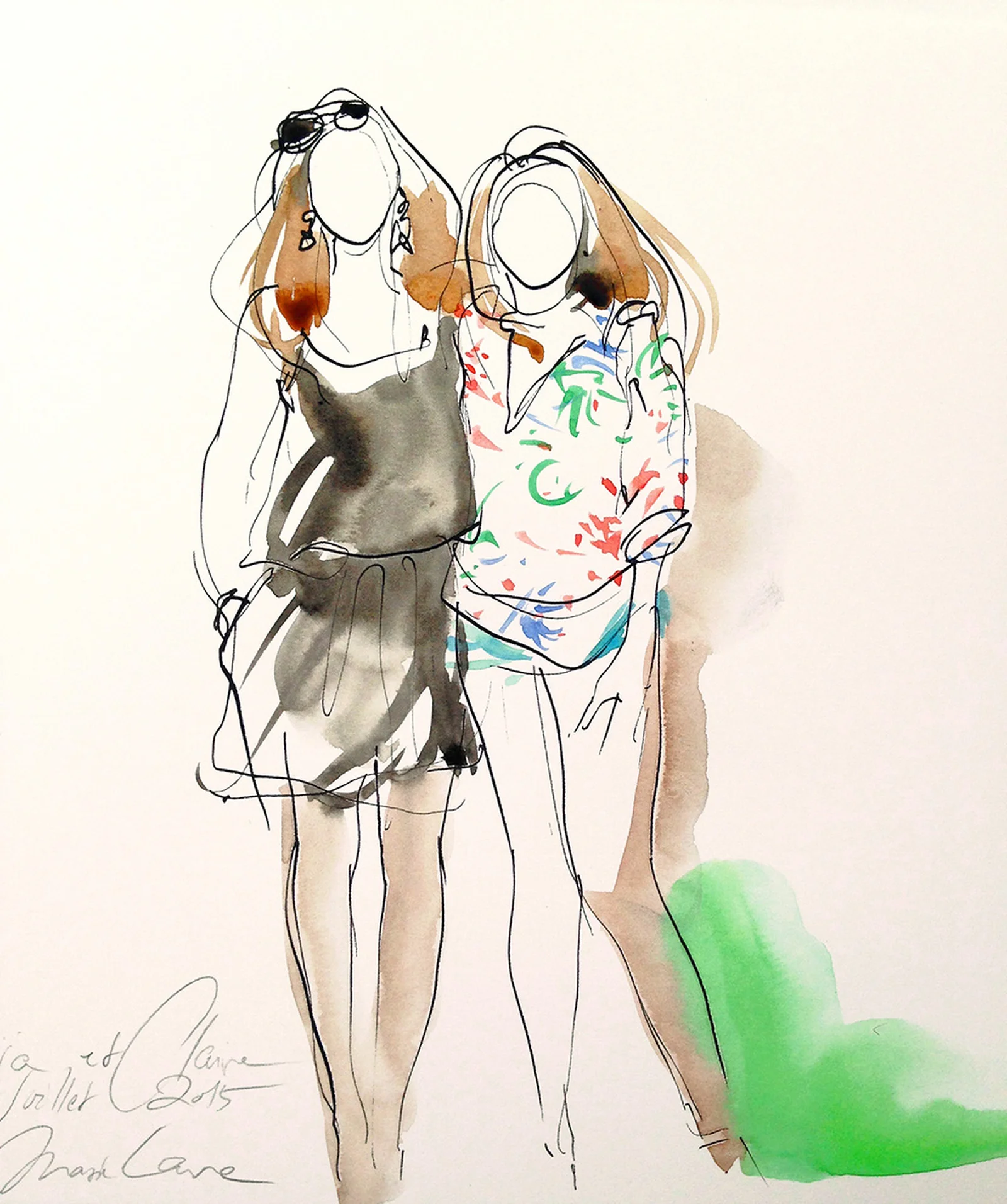 Portrait de Maija et Claire en 2015 à Monthlery