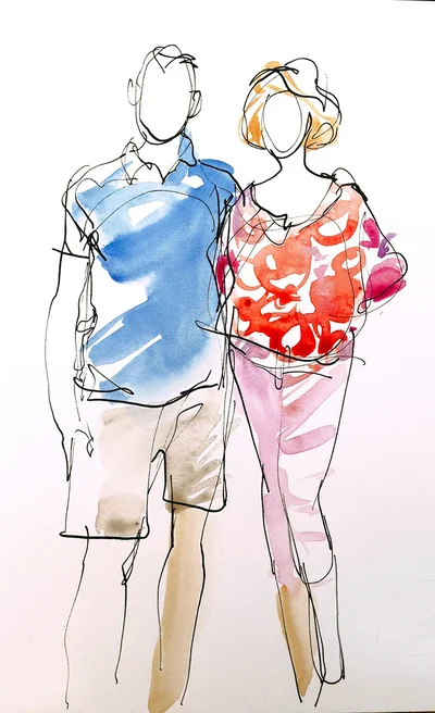 Portrait de Karim et Maud en 2015 à Monthlery