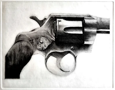Pistolet à barillet Smith & Wesson, pointe sèche sur cuivre, 5e épreuve