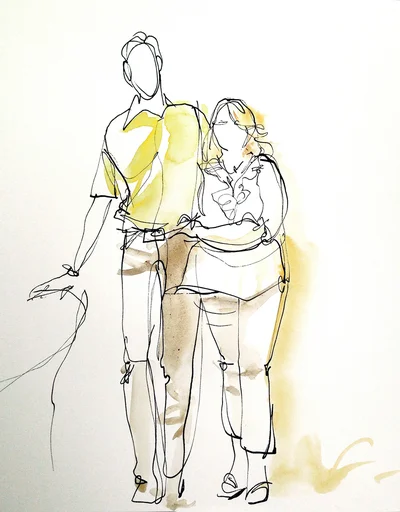 Portrait de Samy et Béatrice en 2015 à Monthlery