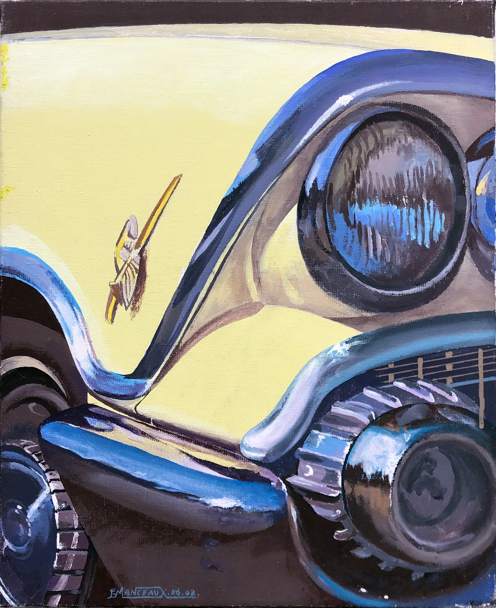 Voiture américaine jaune (détail)