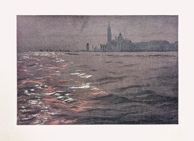 Venise au loin de nuit