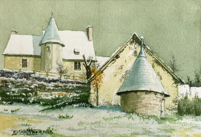 Chateau du Poitou sous la neige