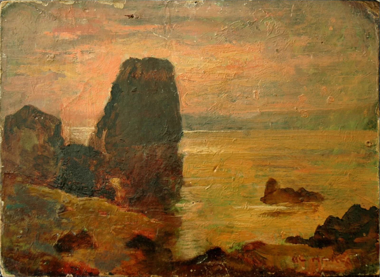 Contrejour sur la côte de granit rose