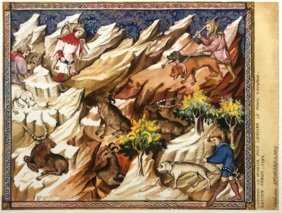 Comment le veneur doit chasser le bouc sauvage, Gaston Fébus, 1389