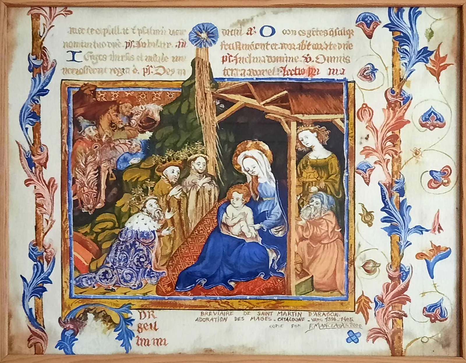 Bréviaire de Saint-Martin d'Aragon, adoration des mages, Catalogne, vers 1400