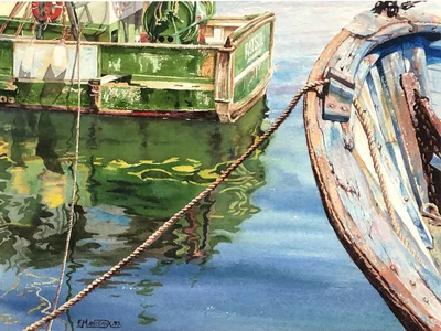 Reflets de bateaux de pêche