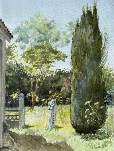 Le jardin de Thollet au cyprès