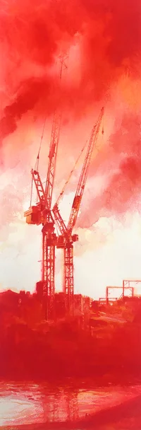 Londres, zone industrielle en rouge