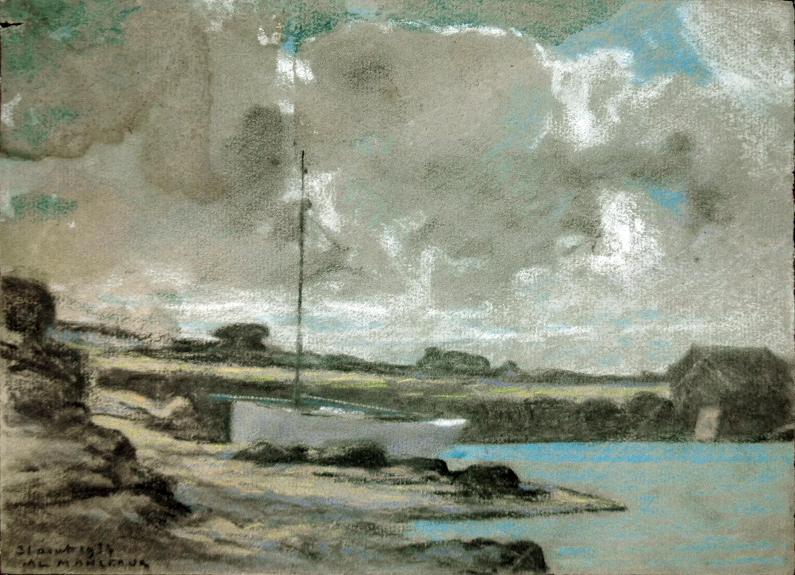 Barque nuages orageux