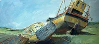 La barque échouée, série du cimetière des bateaux de Beg ar Vilin à Plougrescant