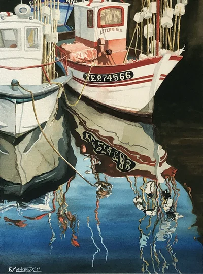 Bateaux de pêche au moullage au port